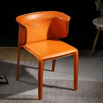 Современные обеденные стулья Скандинавский дизайн Роскошного кожаного кресла, мобильное Удобное Гламурное кресло с декором для домашней мебели
