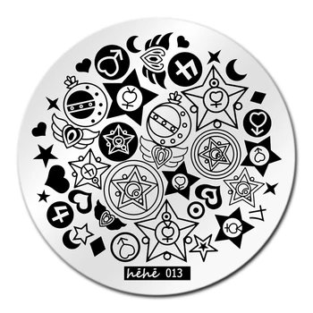 Звезда Луна Дизайн Ногтей Штамповка Шаблон Изображения Пластины hehe013 Пластины Для Тиснения Ногтей Маникюрный Набор Трафаретов Для 3D Стального Тиснения Ногтей