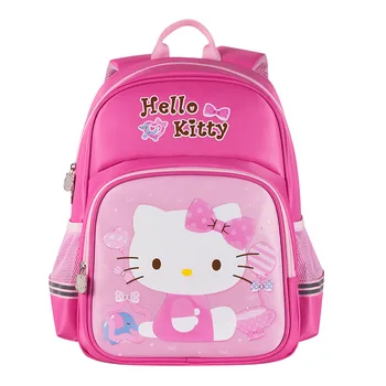 Детский рюкзак Hello Kitty для девочек, оригинальные школьные сумки Kawaii, рюкзак Sanrio, кошелек, детские сумки для девочек, кошелек на молнии, рюкзак