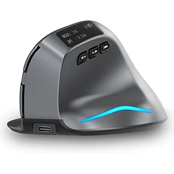 Беспроводная мышь Перезаряжаемая со светодиодным экраном, Bluetooth-мышь, 2,4 ГГц / Bluetooth, 3200 точек на дюйм, беспроводная игровая мышь для ноутбука, ПК