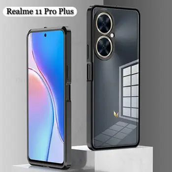 Чехол для телефона из закаленного стекла для Realme 11 10 Pro Plus, металлический бампер из алюминиевого сплава, замок, магнитная матовая крышка для Realme GT Neo5 SE