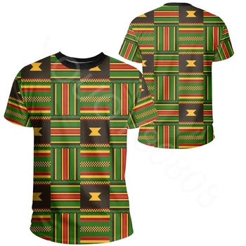 Мужская Летняя Повседневная Уличная футболка с 3D Принтом Africa с коротким рукавом и Коротким рукавом с коротким рукавом - Футболка Ghana Graphic Kent