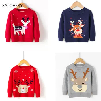 Рождественская детская одежда для мальчиков и девочек, креативный пуловер со снеговиком из мультфильма, свитер, мягкий хлопковый свитер с длинным рукавом и круглым вырезом