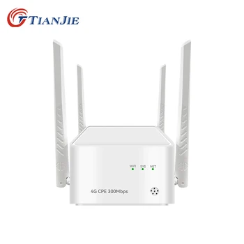 TIANJIE 4G Wifi Маршрутизатор 300 Мбит/с, sim-карта, беспроводной модем, Уличные маршрутизаторы с 4 внешними антеннами, сетевой адаптер WAN/LAN