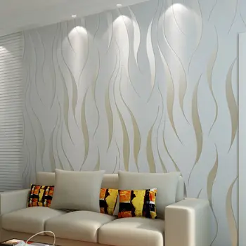 Серебристый 3D абстрактный рулон обоев в серую полоску с современным 3D рельефным рисунком для спальни, гостиной, домашнего декора бежевого цвета