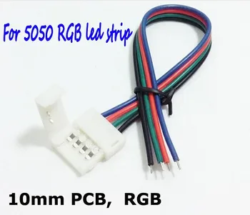 Бесплатная доставка, 4-контактный разъем, разъем для прокладки rgb, светодиодные аксессуары для подключения светодиодной ленты 5050 RGB к контроллеру, 100 шт./лот
