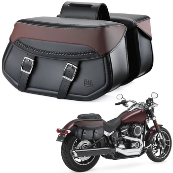 Седельная сумка мотоцикла KEMiMOTO, Универсальная Водонепроницаемая Седельная сумка из искусственной кожи, Боковая сумка для инструментов, Дорожный багажный пакет для Sportster Touring
