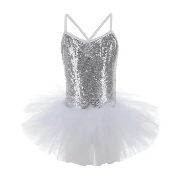 Балетное Гимнастическое платье для девочек, Танцевальное платье с блестками, Милая Детская Профессиональная Балетная пачка Для девочек