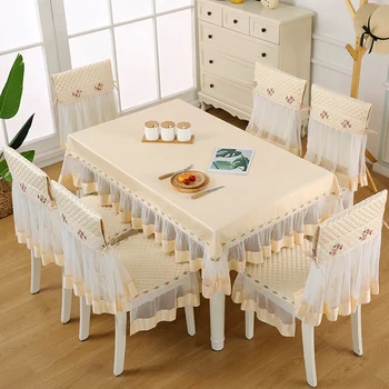 Подушка для обеденного стула Four Seasons, Кружевная Белая Скатерть, Журнальный столик, Скатерть для стола, Свадебный Домашний чехол для стула