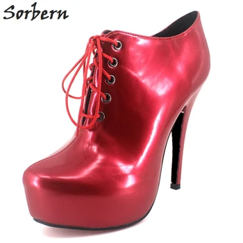 Sorbern/ Женские туфли-лодочки на скрытой платформе, обувь для Трансвеститов на высоком Каблуке, 6-дюймовая женская обувь на платформе с круглым носком, Изготовленные на заказ женские туфли на каблуках