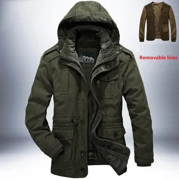 Пальто Parker, повседневная классическая зимняя куртка, мужское ветрозащитное теплое пальто с капюшоном, модное верхнее пальто, мужская плюшевая утепленная одежда