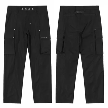 Мужские Женские Технические брюки с Металлическими пуговицами Высокого качества 1: 1, Черные брюки-карго ALYX 1017, 9 см, y2k