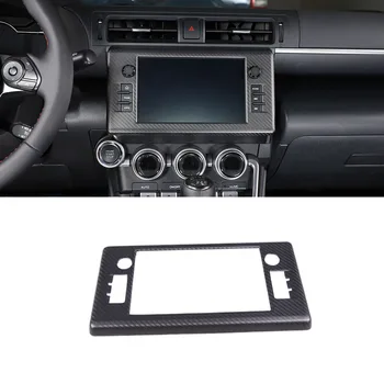 Настоящая сухая матовая рамка для автомобильного навигационного экрана из углеродного волокна, накладка для Toyota GR86 для Subaru BRZ 2021 +