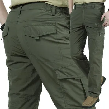Мужские легкие тактические брюки, дышащие Летние повседневные армейские Военные Длинные брюки, Мужские водонепроницаемые быстросохнущие брюки-карго