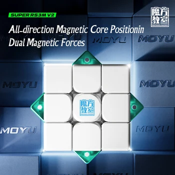 MoYu Super RS3M V2 Магнитный Волшебный Куб 3x3 с Шариковым Сердечником на Магнитной Подвеске UV Speed Cube 3x3x3 Профессиональная Скоростная Головоломка Cubo Magico