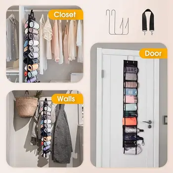Многофункциональные шкафы для одежды Держатель рулона Большая вместительная дверная сумка для хранения Складные подвесные принадлежности для хранения мелочей