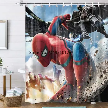 2023, Занавеска для душа с Человеком-пауком, Водонепроницаемая Занавеска из полиэстера для ванной комнаты с 3D принтом, Украшение для дома, подарки для детей