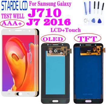 Super AMOLED Для Samsung Galaxy J7 2016 J710 ЖК-дисплей с Сенсорным экраном Для J7 2016 J710F 5,5 