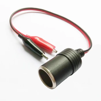 NCHTEK Автомобильный прикуриватель, розетка, соединительный кабель с красным и черным крокодиловым зажимом/1 шт.