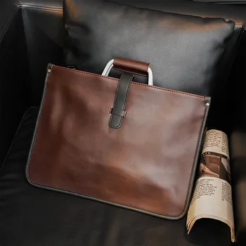 Роскошная кожаная мужская деловая сумка Horse, сумасшедший портфель, высококачественная мужская сумка, мужские портфели для ноутбуков, сумка через плечо