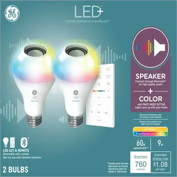 Светодиодный + Многоцветный Динамик, Светодиодные Лампочки с Bluetooth-динамиком, Лампы A21, 9 Вт, 2pk Кемпинговая лампа для настольного декора Bunny lamp Mini