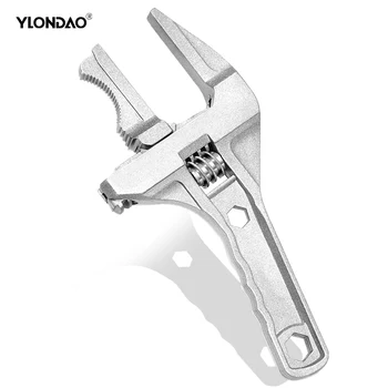 Многофункциональный универсальный гаечный ключ с короткой ручкой, гаечный ключ для труб в ванной комнате с большим отверстием, регулируемые наборы инструментов для ремонта из алюминиевого сплава