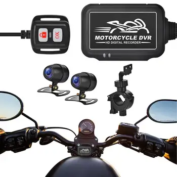 Мотоциклетная камера Рекордер для Мотоциклетной камеры 150 Градусов Широкоугольная Мотоциклетная камера ночного видения с двойной фронтальной и задней камерой 1080P DVR