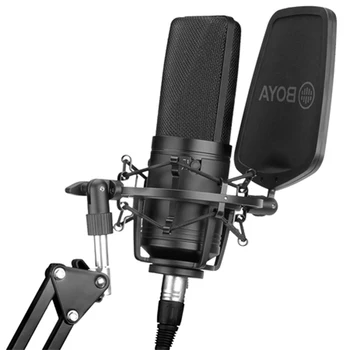 Конденсаторный микрофон BOYA BY-M1000 с большой диафрагмой, профессиональный студийный микрофон для пения, для потокового воспроизведения музыки, вокал