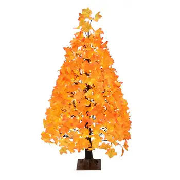 4,5-Футовое осеннее украшение из кленового дерева Harvest с многоцветным оранжевым и металлическим основанием, Купольный стеклянный дисплей, большой Маленький стеклянный террариум G