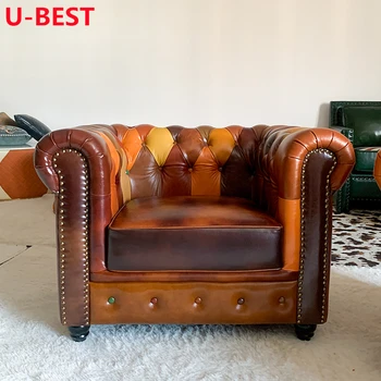 U-Лучшие Классические Одноместные Клубные Кресла, Кожаный диван, Канапе Divano Mueble Salon Muebles De Salon Мебель Для Гостиной