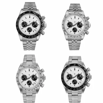2023 Новые Мужские Кварцевые часы с логотипом S, Сапфировый Механизм из Нержавеющей Стали VK63, Водонепроницаемые Наручные часы Relogio Masculino