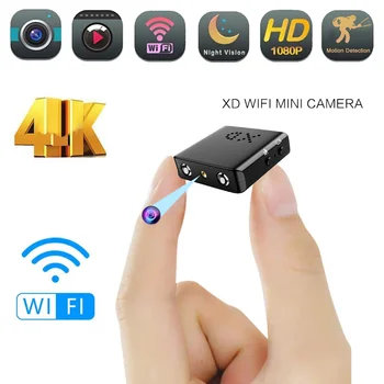 1x Монитор 4K Full HD 1080P Mini ip Cam XD WiFi Камера ночного видения IR-CUT Обнаружение движения Видеокамера безопасности HD Видеомагнитофон