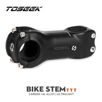 TOSEEK Черный матовый карбоновый стержень, аксессуары для велосипеда, 31,8 мм Стержни для руля, 6 или 17 градусов, Велосипедные детали