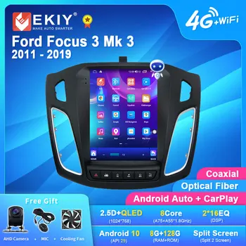 EKIY TT7 Автомобильный Радиоприемник 2 Din Android для Ford Focus Mk3 2011-2019 Мультимедийный Плеер Стерео Навигация GPS Carplay Головное устройство DVD HU