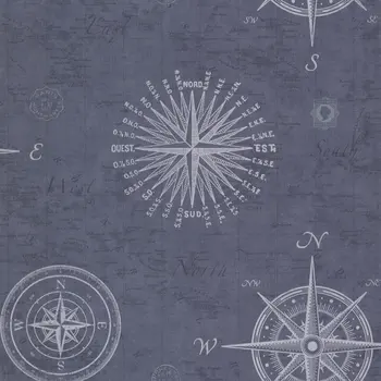 Навигация по серым винтажным обоям с компасом 56,4 кв. футов