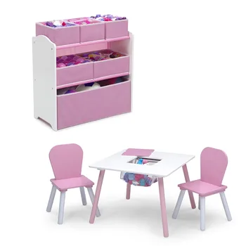 Набор для игровой комнаты Delta Children из 4 предметов, розовый / белый