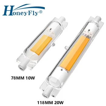 HoneyFly J118 J78 R7S Светодиодный Светильник COB 10 Вт/20 Вт 110 В/220 В с Регулируемой Яркостью, без Мерцания, Высококачественный Прожектор с двойной нитью Накаливания