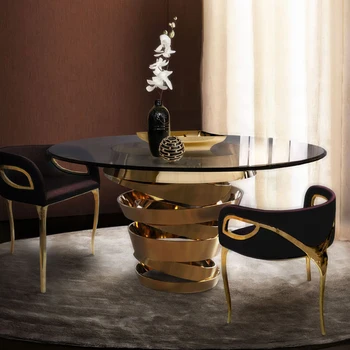 Современная роскошная мебель для столовой мебель для дома металлический обеденный стул для столовой мебели