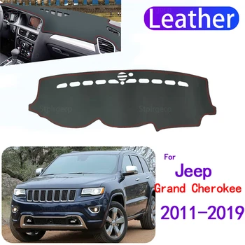Коврик для приборной панели из искусственной кожи, коврик, ковер, аксессуары для стайлинга автомобилей Jeep Grand Cherokee WK2 2011-2019