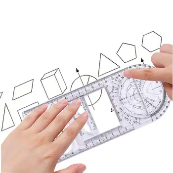 Математическая линейка для рисования, инструменты для геометрического черчения, подарок для студентов, учителей, дизайнеров, Измерительная линейка, инструменты для геометрического черчения