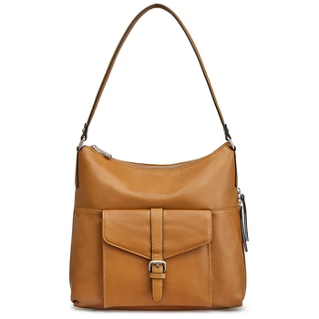S-ZONE, Женская сумка-Хобо из натуральной кожи через плечо и сумки, Женская сумка с ручкой сверху и передним карманом