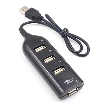 4-Портовый USB-концентратор Mini USB Spliter Hub Адаптер Черный Высокоскоростной концентратор USB 2.0 Адаптер для ПК Компьютерные аксессуары