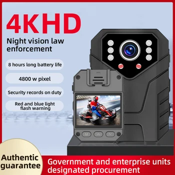 Камера для тела 1080P HD, 2-дюймовый IPS сенсорный экран, видеомагнитофон ночного видения, портативная мини-носимая полицейская камера для тела с задним зажимом