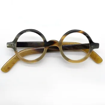 Женские очки из натурального Рога Буйвола, Новая круглая оправа, высококачественные Мужские Солнцезащитные очки, Роскошные очки Для любителей Очков, Ретро-очки Для мужчин
