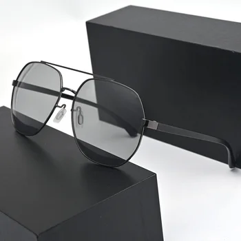 Evove 160 мм Фотохромные Негабаритные Поляризованные солнцезащитные очки Мужские Солнцезащитные Очки для мужчин с большими прозрачными линзами Хамелеон Черный
