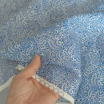 Новая синяя и белая тонкая мягкая льняная ткань, весенне-осенняя и летняя ткань для платья-рубашки трех сезонов
