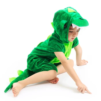 Детский Костюм животного динозавра, Косплей, Короткий Летний Зеленый Костюм для мальчиков, детский сад, школьная вечеринка, студенческий игровой костюм для ролевых игр