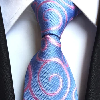 Мужской галстук светло-голубой розовый с нерегулярным рисунком из шелка, полиэстера, мужские галстуки, классический жаккардовый галстук