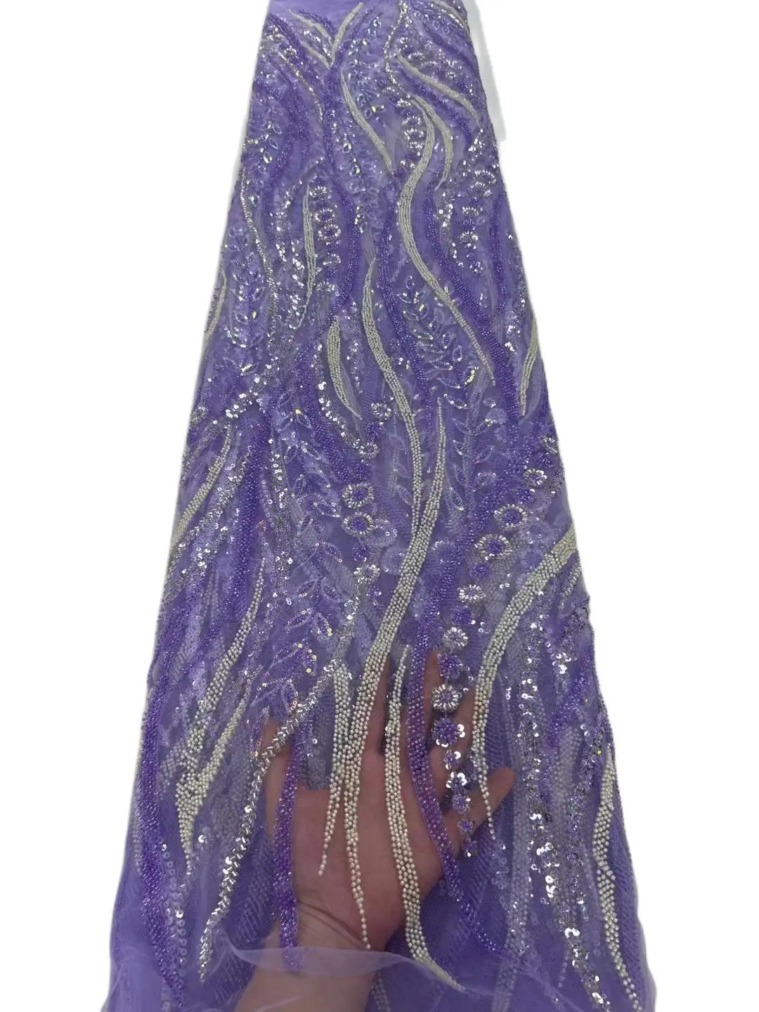 Новейшая Высококачественная Популярная Роскошная Элегантная африканская тюлевая кружевная ткань с блестками и множеством камней Для вечернего платья NN1368_R