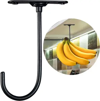 Крючок-держатель для бананов под шкафом, чтобы сохранить бананы свежими, вешалка для бананов под шкафом черного цвета, крючок для бананов под шкафом поворотный